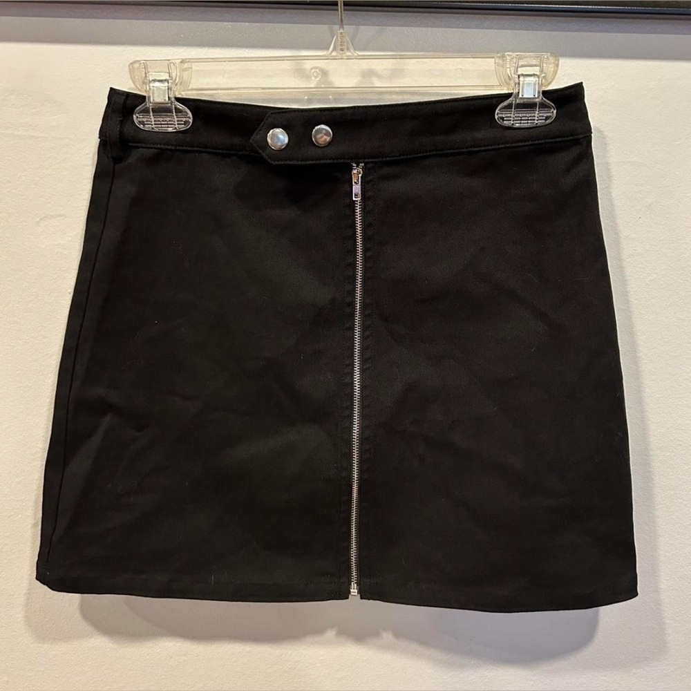 Black mini skirt with zipper front